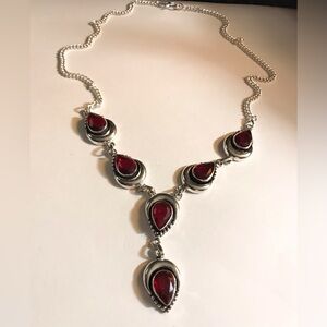 Garnet 925 Sterling Silver Necklace